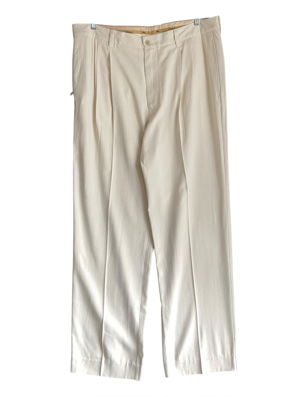 Tommy Bahama |  Classic Men’s Cream Chino Trousers Silk | Size 38x34